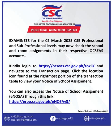 ocseas.csc.gov.ph region 12|Civil Service Commission Regional Office 12 Koronadal City.